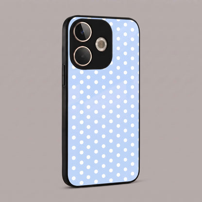 Oppo A5 Pro 5G Aesthetic Sky Blue & White Polka Dot Acrylic Back Cover