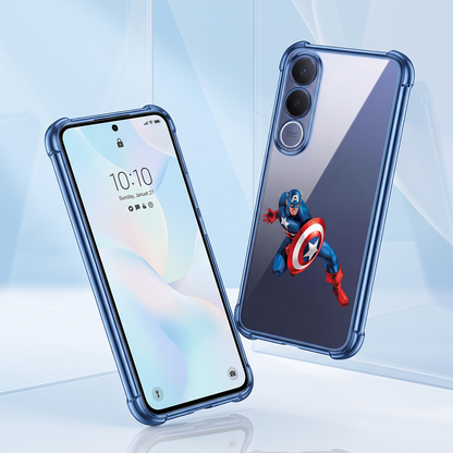 Vivo V70 FE 5G Premium 3D Spot UV Captain America Sticker Shockproof Airbags Case