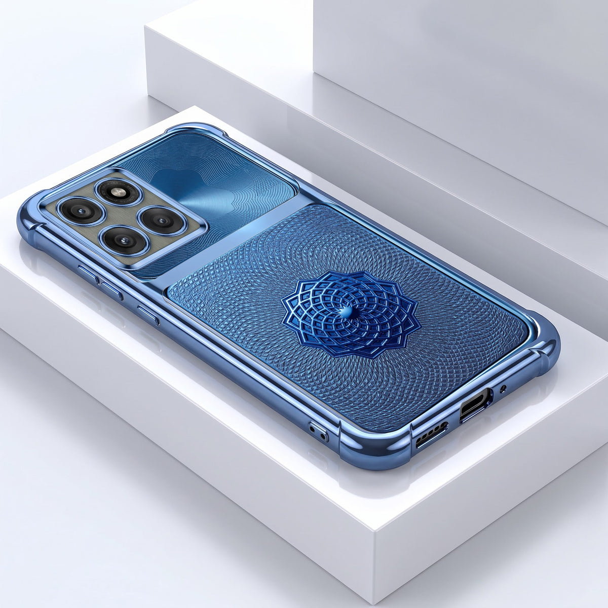 Motorola Edge 60 Pro 5G Blue Rose Luxe Dual-Tone Transparent Airbags Case