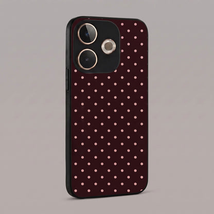 Oppo A5 Pro 5G Aesthetic Classic Maroon & Soft Pink Polka Dot Acrylic Back Cover