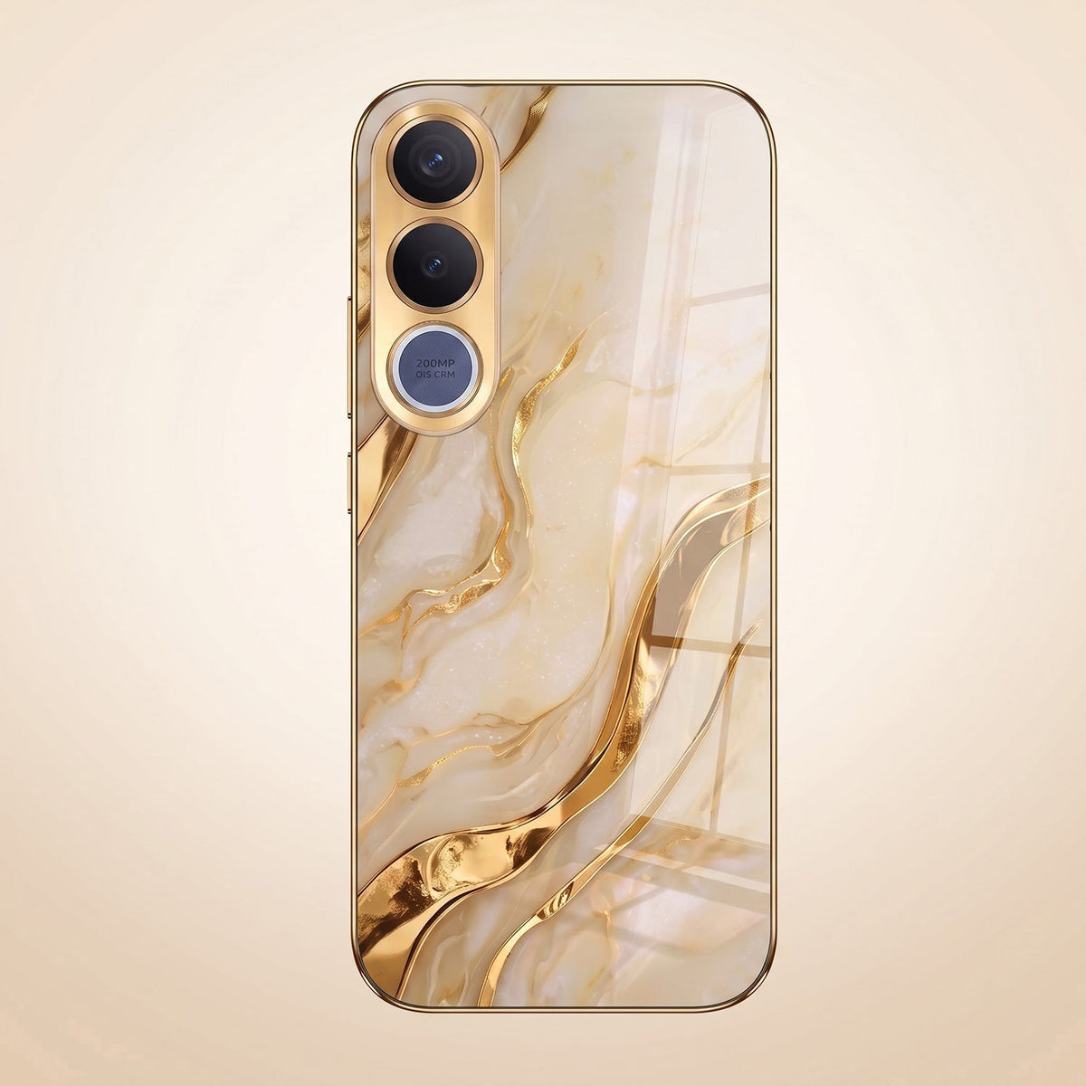 Vivo V70 FE 5G Marvel Texture Gold Electroplated Glass Phone Back Case