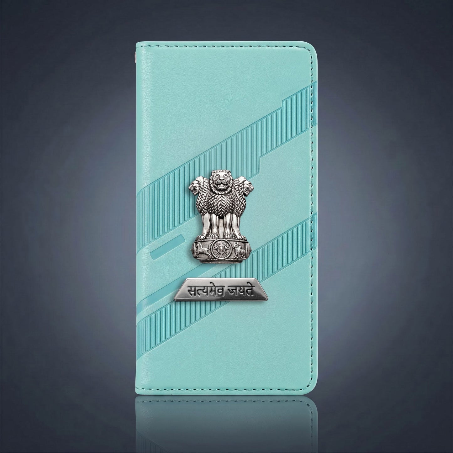 Samsung Galaxy A56 5G Metal Satyamev Jayate 2-in-1 Emblem Magnetic Flip Wallet Case