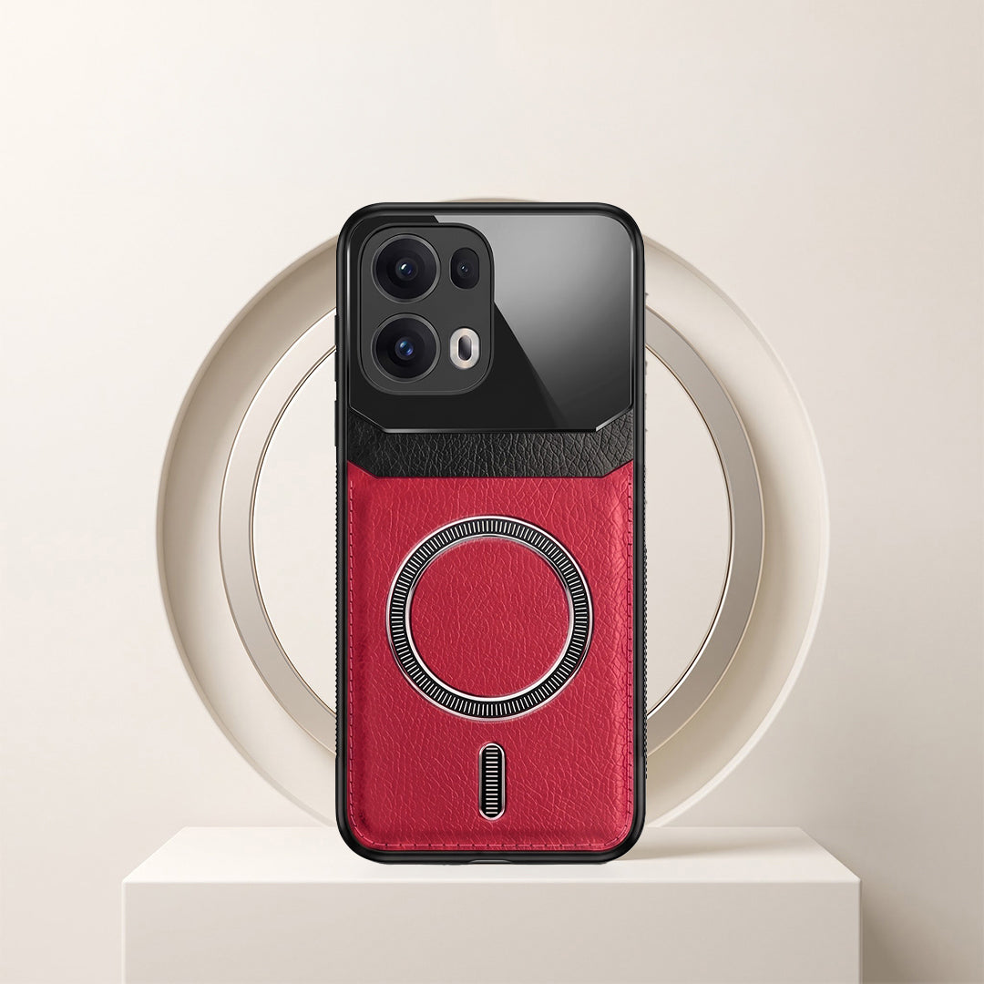 Oppo Reno 13 Pro 5G Premium Magsafe Magnetic Leather Lens Protective Case