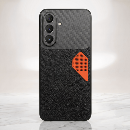 Samsung Galaxy A37 5G Carbon Fiber Heat Dissipation Leather Hybrid Phone Case