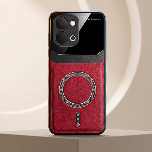 Vivo T5X 5G Premium Magsafe Magnetic Leather Lens Protective Case