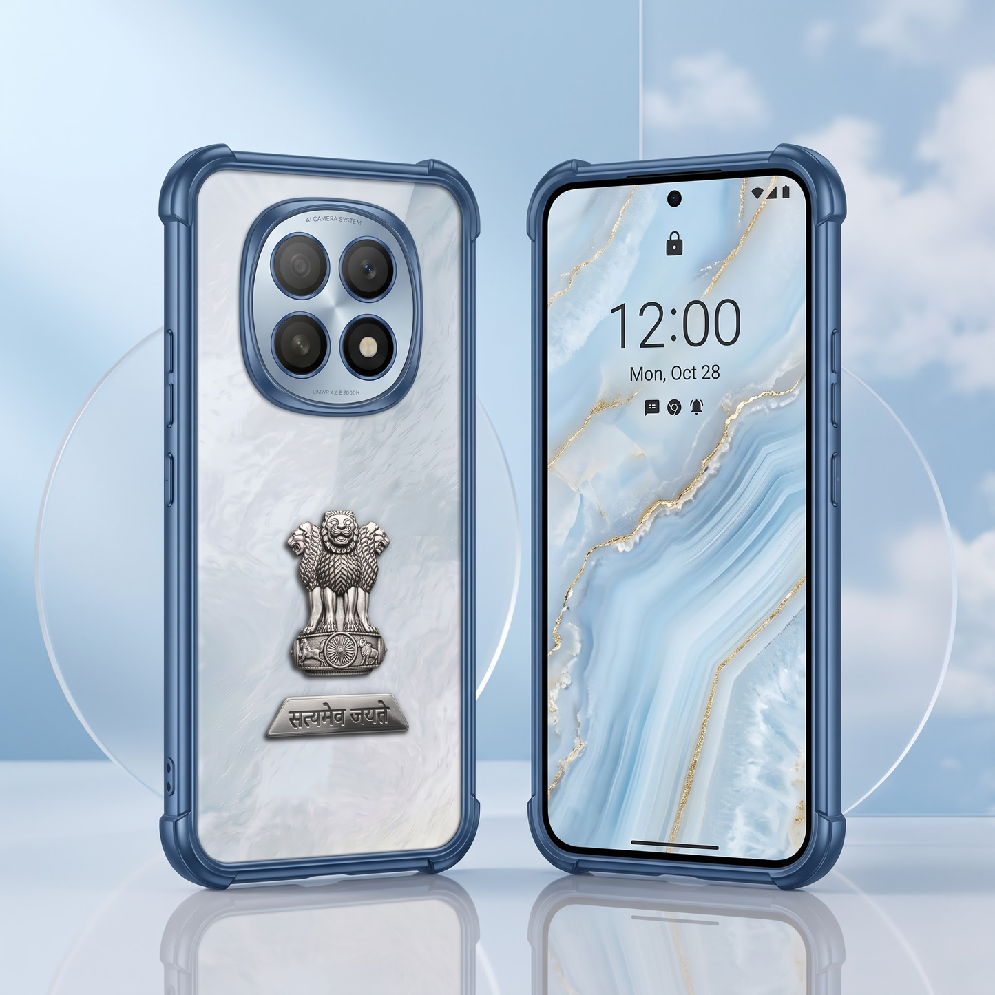 Oppo F29 5G Satyamev Jayate 2-in-1 Emblem Transparent Shockproof Airbag Case