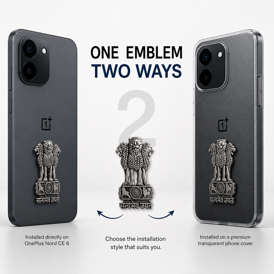 OnePlus Nord CE6 5G Compatible Satyamev Jayate 3D Metal Emblem Sticker