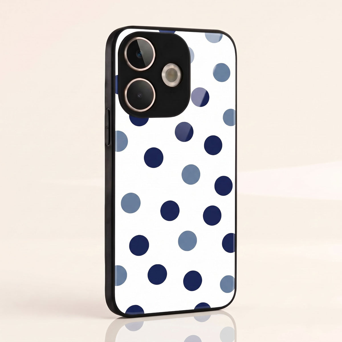 Oppo A5 Pro 5G Elegant White Navy Blue Polka Dot Acrylic Back Cover