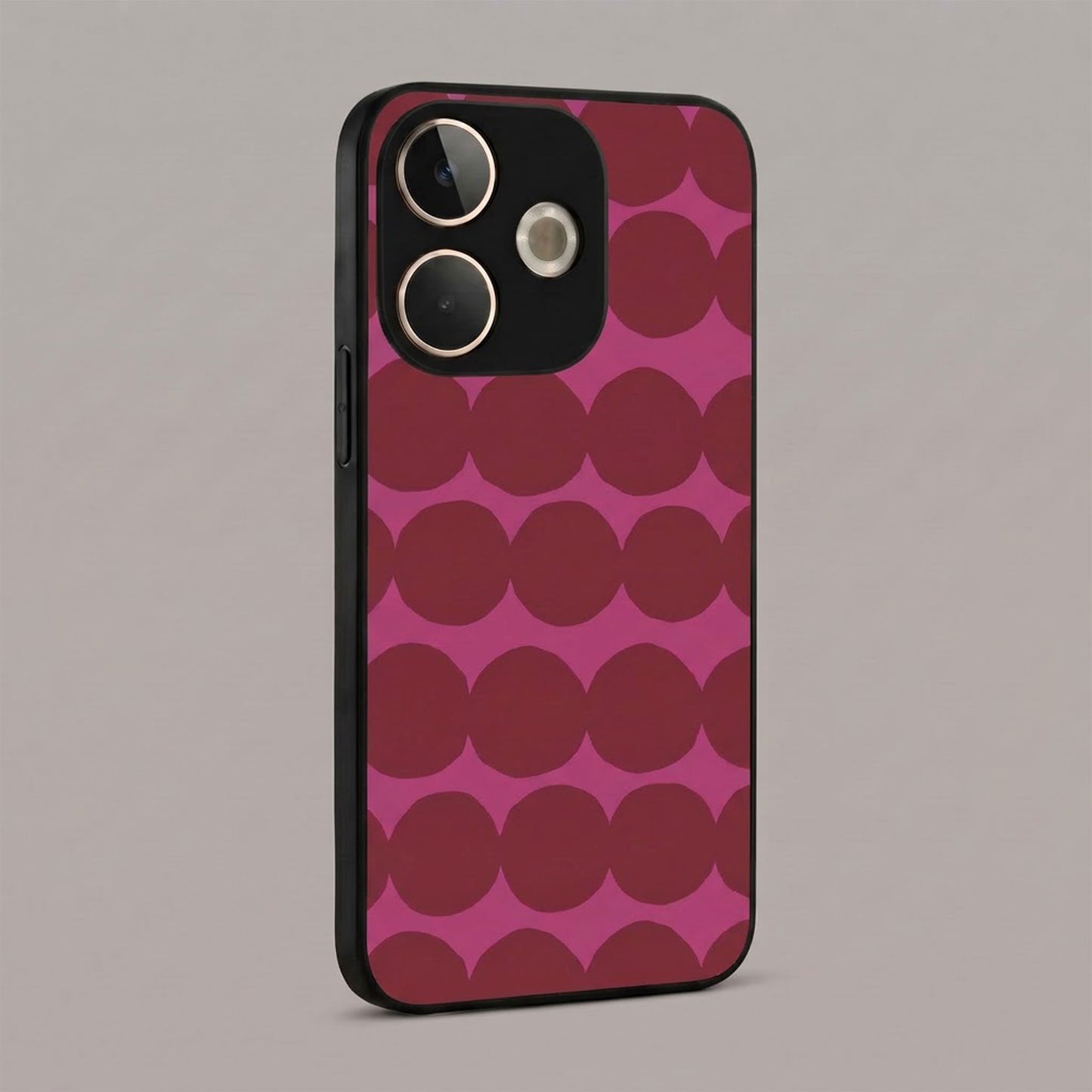 Oppo A5 Pro 5G Aesthetic Pink & Wine Geometric Acrylic Back Cover