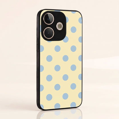 Oppo A5 Pro 5G Elegant Cream Blue Polka Dot Acrylic Back Cover