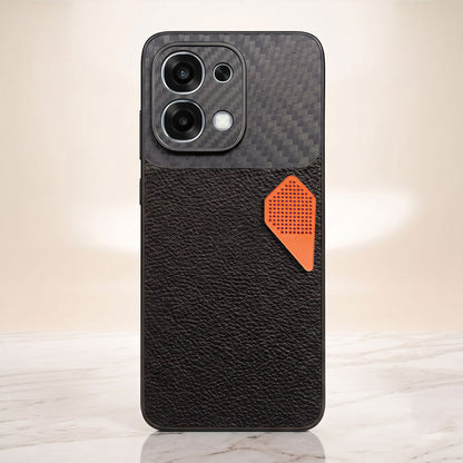 Oppo F31 5G Carbon Fiber Heat Dissipation Leather Hybrid Phone Case