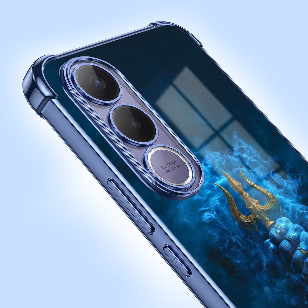 Vivo V70 FE 5G Premium Golden Trishul Airbags Printed Back Case