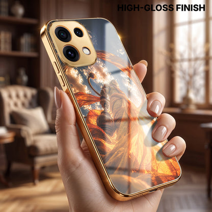 Oppo Reno 16C 5G Divine Hanuman Gold Electroplated Glass Phone Back Case