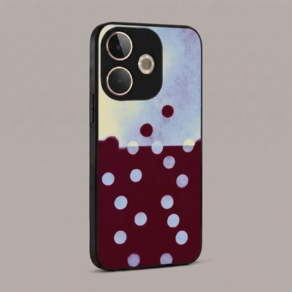 Oppo A5 Pro 5G Aesthetic Maroon & Light Blue Polka Dot Acrylic Back Cover