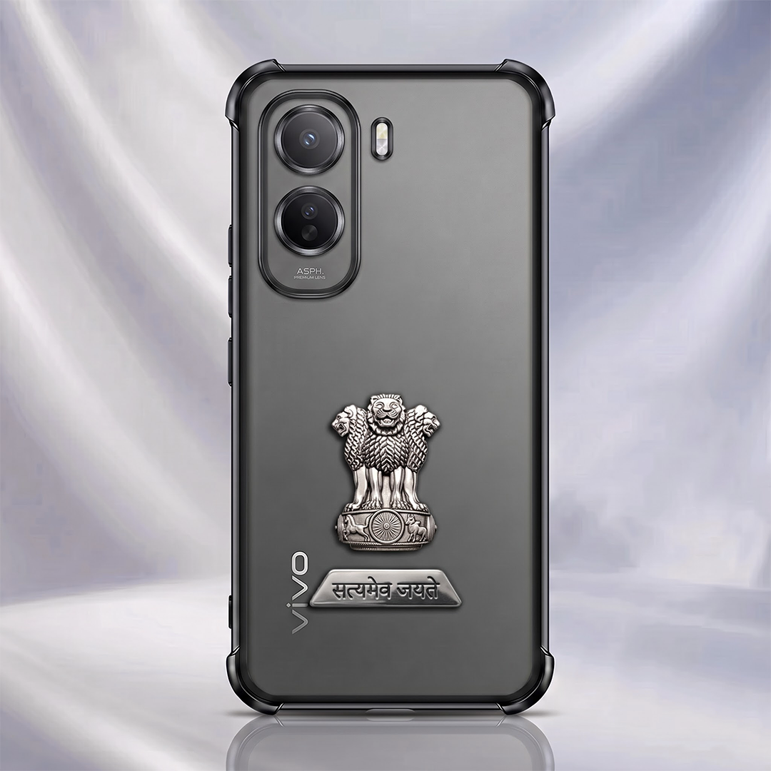 Vivo T5 Pro 5G Satyamev Jayate 2-in-1 Emblem Transparent Shockproof Airbag Case