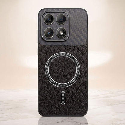 Motorola Edge 70 Pro 5G Carbon Fiber Leather Hybrid MagSafe Magnetic Case