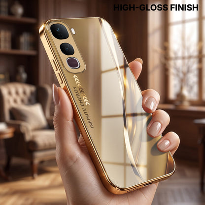 Vivo Y400 Pro 5G Luxury Infinity Energy Gold Electroplated Glass Phone Case