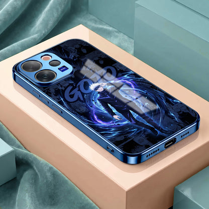 Vivo V70 5G Jujutsu Kaisen Blue Electroplated Glass Phone Back Case