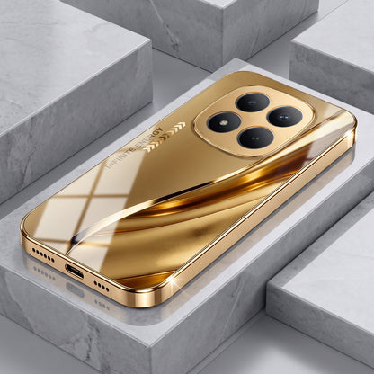 Redmi Note 15 Pro+ 5G Luxury Infinity Energy Gold Electroplated Glass Phone Case