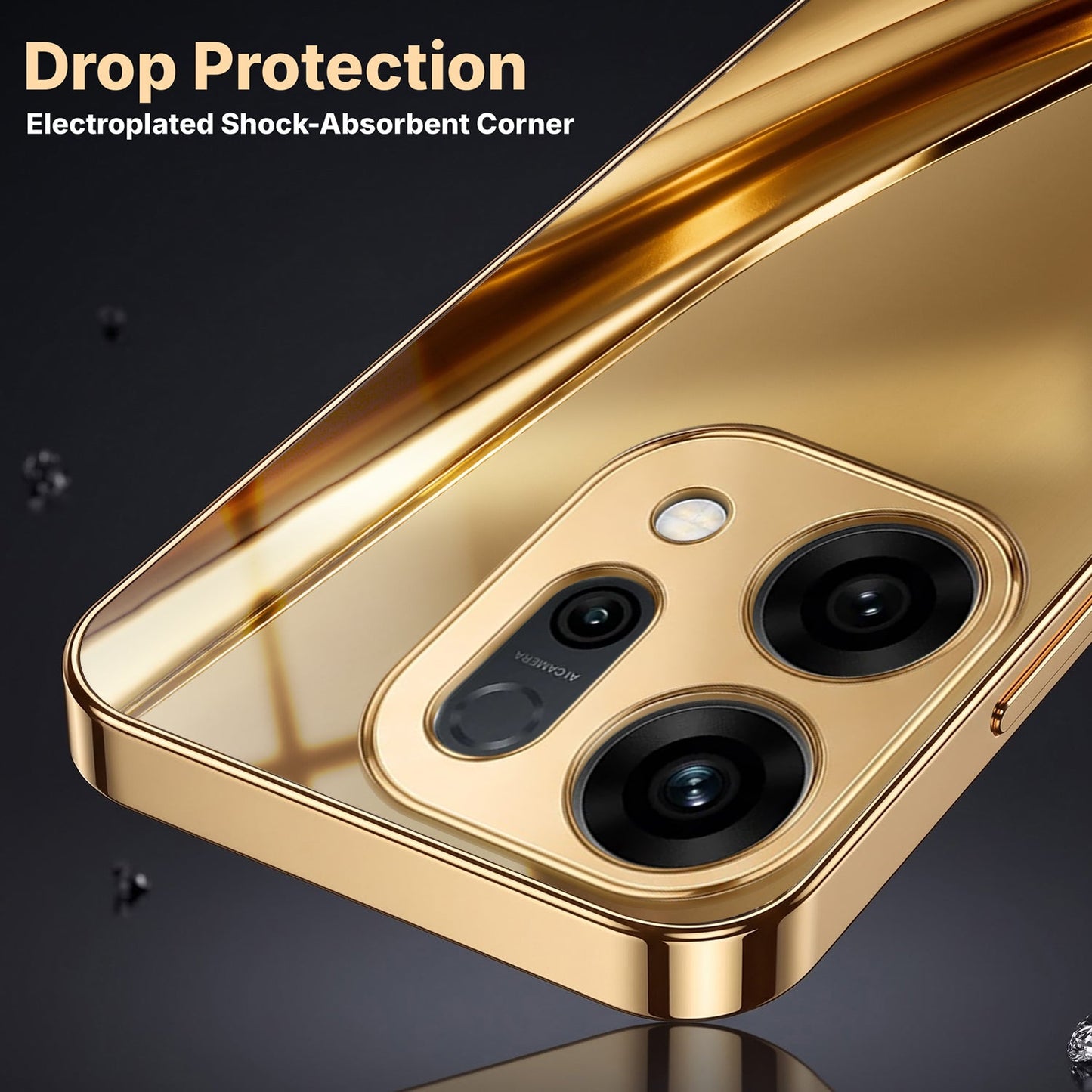 Oppo Reno 14 5G Luxury Infinity Energy Gold Electroplated Glass Phone Case
