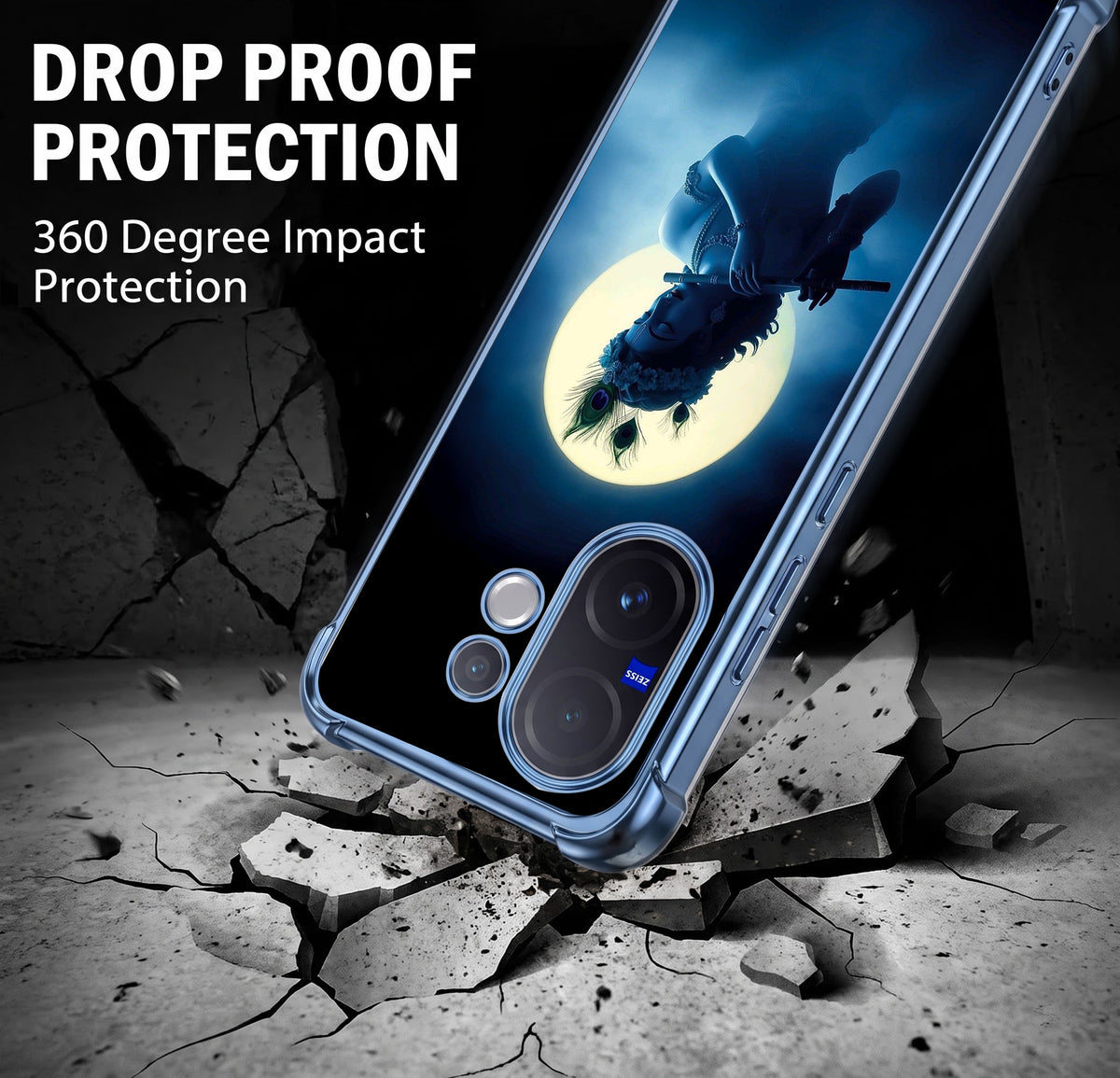Vivo V60 5G Midnight Krishna Airbags Printed Back Case