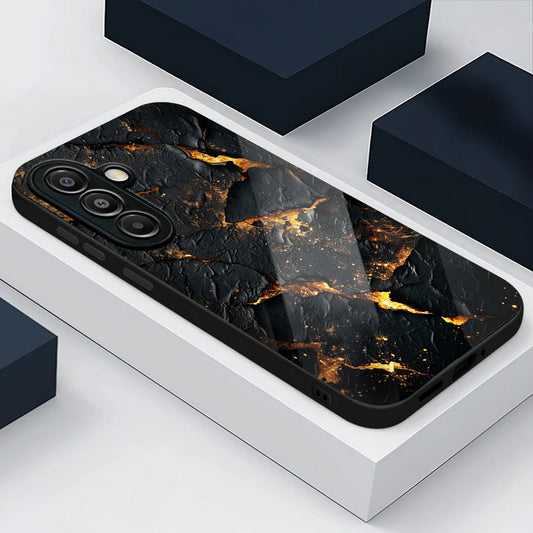 Samsung Galaxy A36 Premium Acrylic Shockproof Glass Back Case (Volcanic Gold)