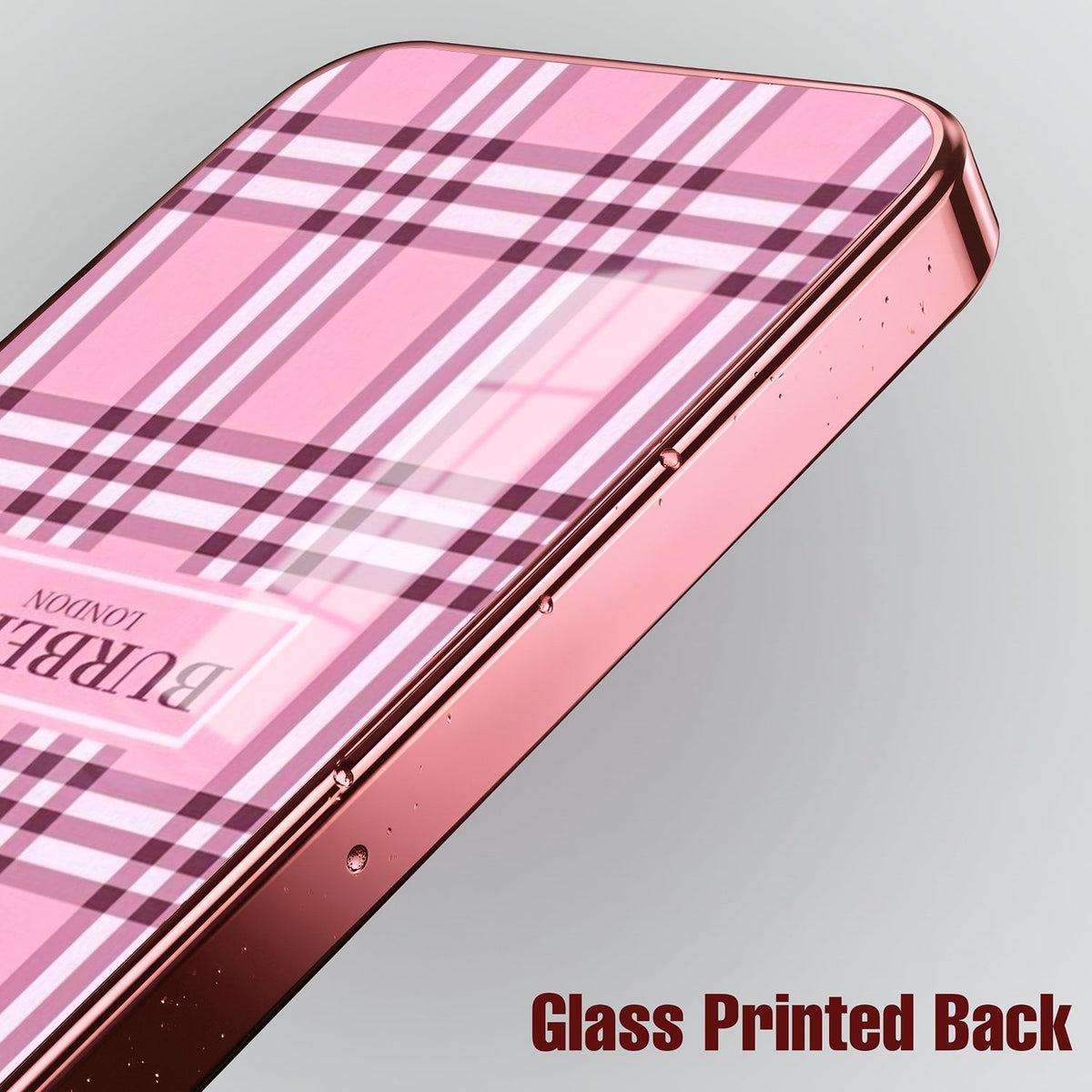 Samsung Galaxy A56 5G Burberry Classic Pink Electroplated Glass Phone Back Case