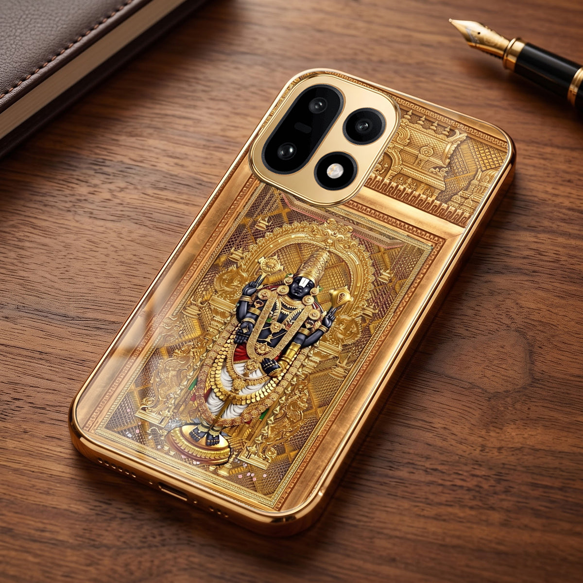 OnePlus 15 5G Premium Heritage Gold Electroplated Glass Phone Back Case
