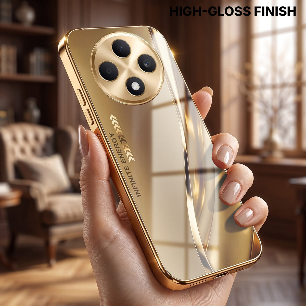 Oppo F27 Pro+ 5G Luxury Infinity Energy Gold Electroplated Glass Phone Case