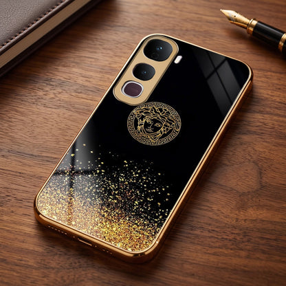 Vivo Y400 Pro 5G Medusa Head Gold Electroplated Glass Phone Back Case