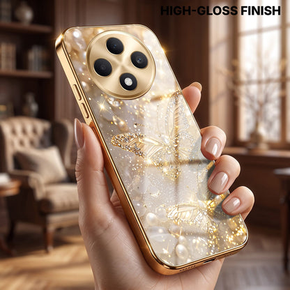 Oppo F27 Pro+ 5G Golden Butterfly Gold Electroplated Glass Phone Back Case