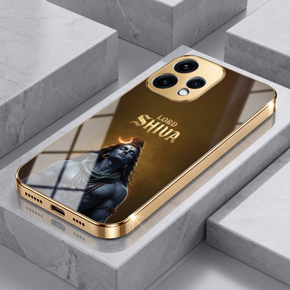 Oppo Reno 15 5G Lord Shiva Gold Electroplated Glass Phone Back Case