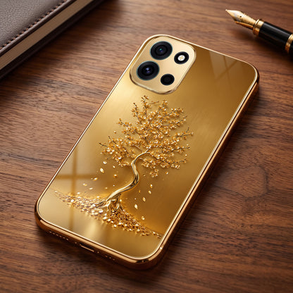 OnePlus Nord 6 5G Golden Tree Gold Electroplated Glass Phone Back Case