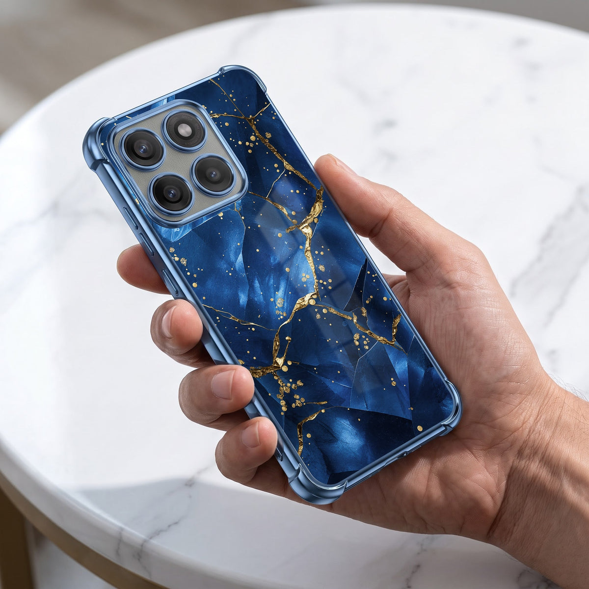 Motorola Edge 60 Pro 5G Blue Crimson Marble Airbags Printed Back Case