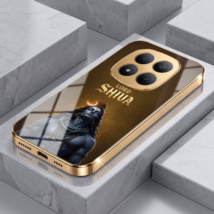 Redmi Note 15 Pro Plus 5G Lord Shiva Gold Electroplated Glass Phone Back Case