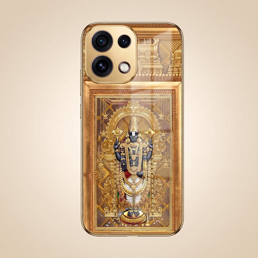 Oppo Reno 16C 5G Premium Heritage Gold Electroplated Glass Phone Back Case