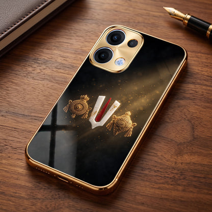 Oppo Reno 13 5G Royal Heritage Edition Gold Electroplated Glass Phone Back Case