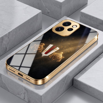 Oppo Reno 15 Pro Mini 5G Royal Heritage Edition Gold Electroplated Glass Phone Back Case
