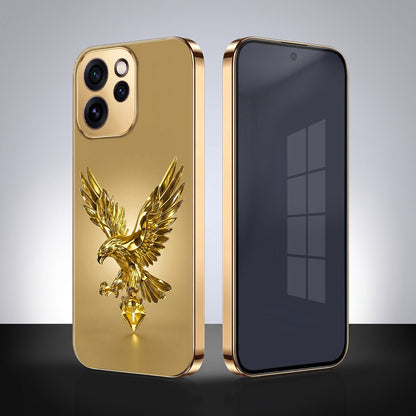 Oppo Reno 15 Pro Mini 5G Golden Eagle Gold Electroplated Glass Phone Back Case