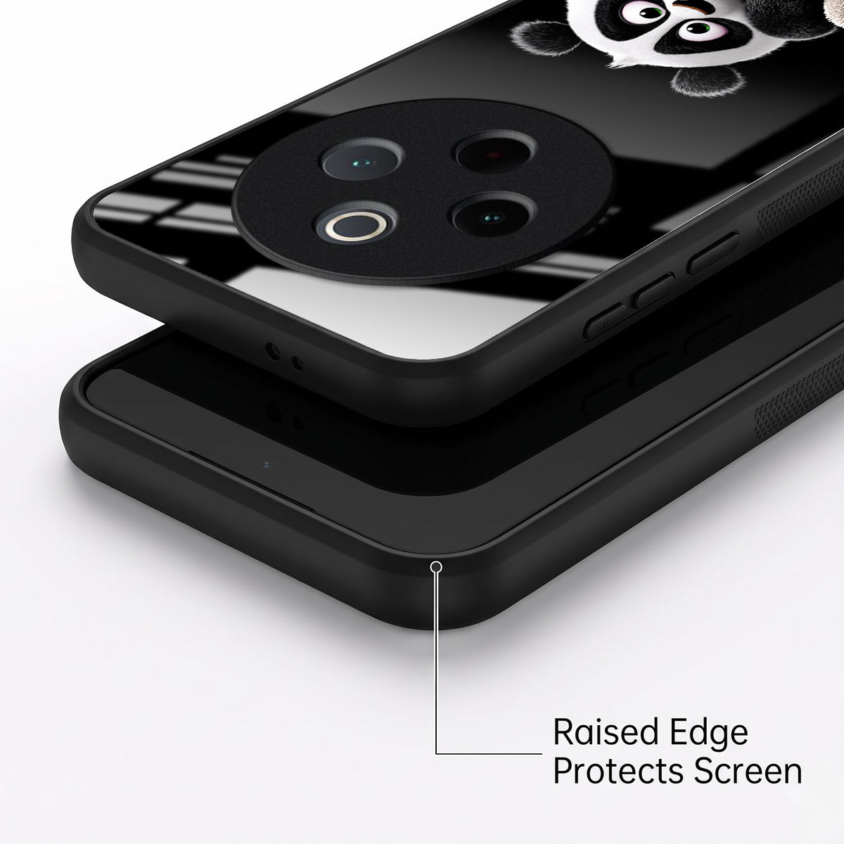 Vivo T4 5G Cute Panda Acrylic Glass Back Case