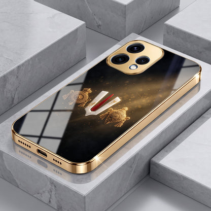 Oppo Reno 15 5G Royal Heritage Edition Gold Electroplated Glass Phone Back Case