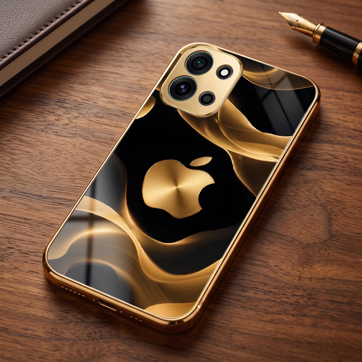 OnePlus Nord 6 5G Luxury Wave Gold Electroplated Glass Phone Back Case