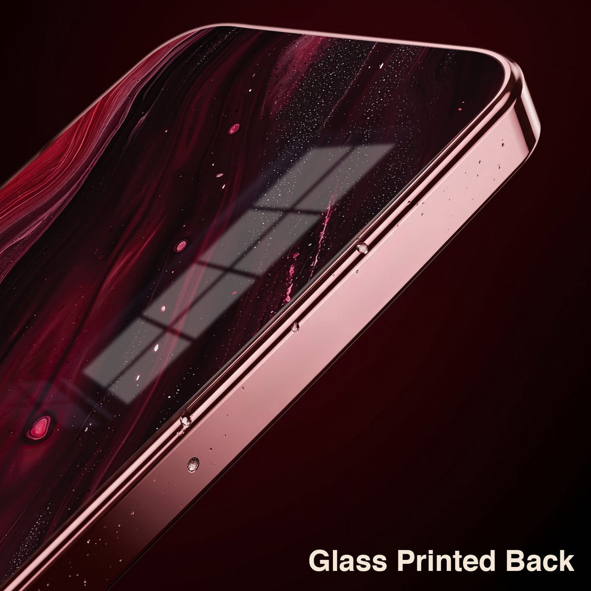 Vivo V70 5G Marble Burgundy Electroplated Glass Back Case