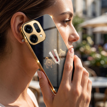 Oppo Reno 14 5G Royal Heritage Edition Gold Electroplated Glass Phone Back Case