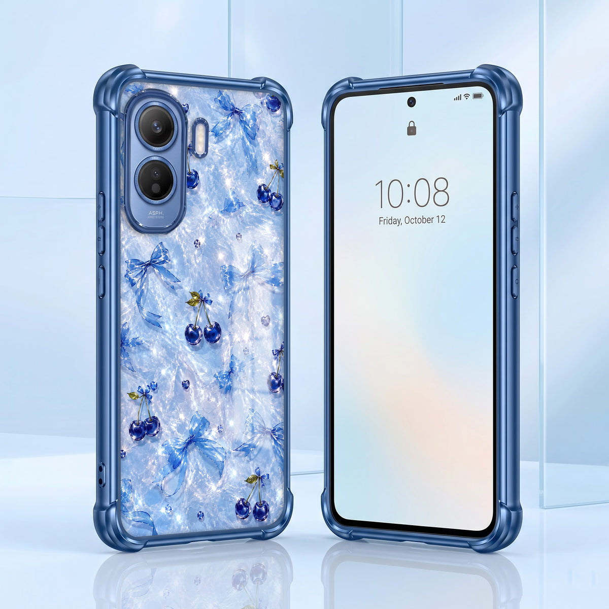Vivo T5 Pro 5G Blue Cherry Airbags Printed Back Case