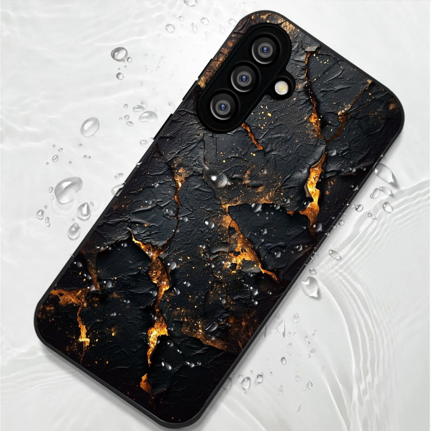 Samsung Galaxy A56 5G Premium Acrylic Shockproof Glass Back Case (Volcanic Gold)