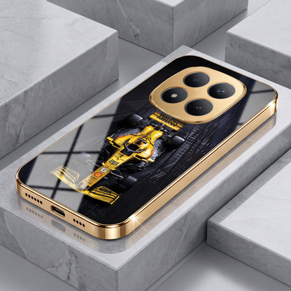 Redmi Note 15 Pro Plus 5G F1 Racing Car Gold Electroplated Glass Phone Back Case