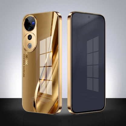 Vivo V40 Pro 5G Luxury Infinity Energy Gold Electroplated Glass Phone Case