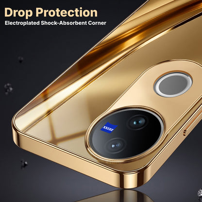 Vivo V50 5G Luxury Infinity Energy Gold Electroplated Glass Phone Case