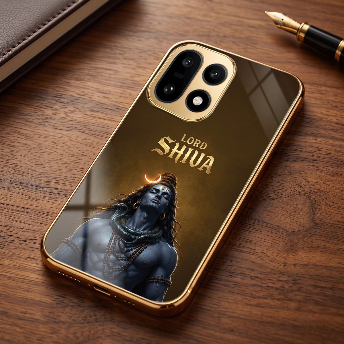 OnePlus 15 5G Lord Shiva Gold Electroplated Glass Phone Back Case